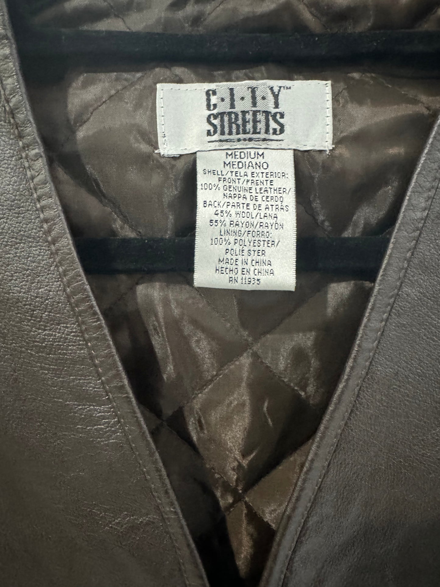 Brown City Streets Leather Vest