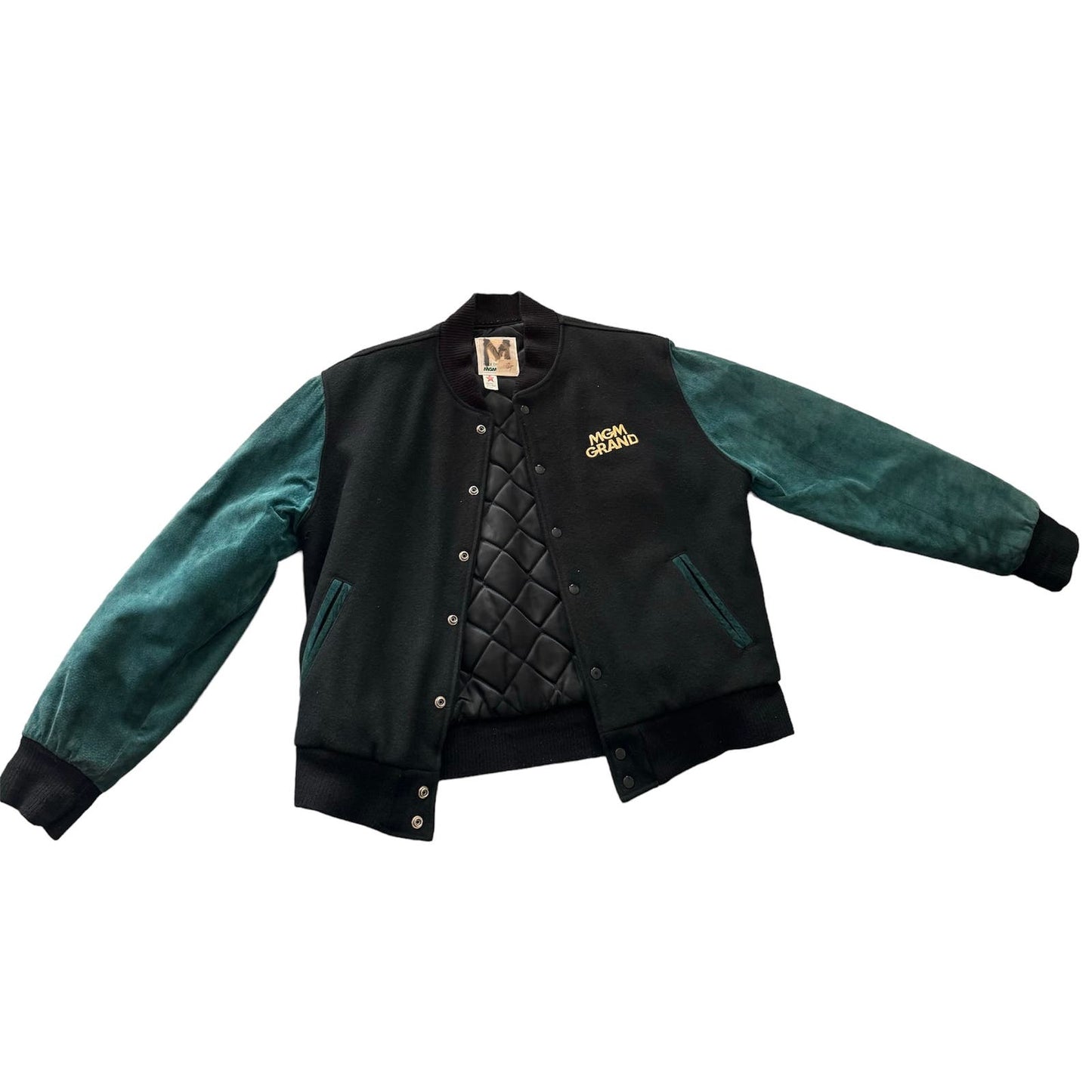 Vintage MGM Grand Bomber Wool and Suede