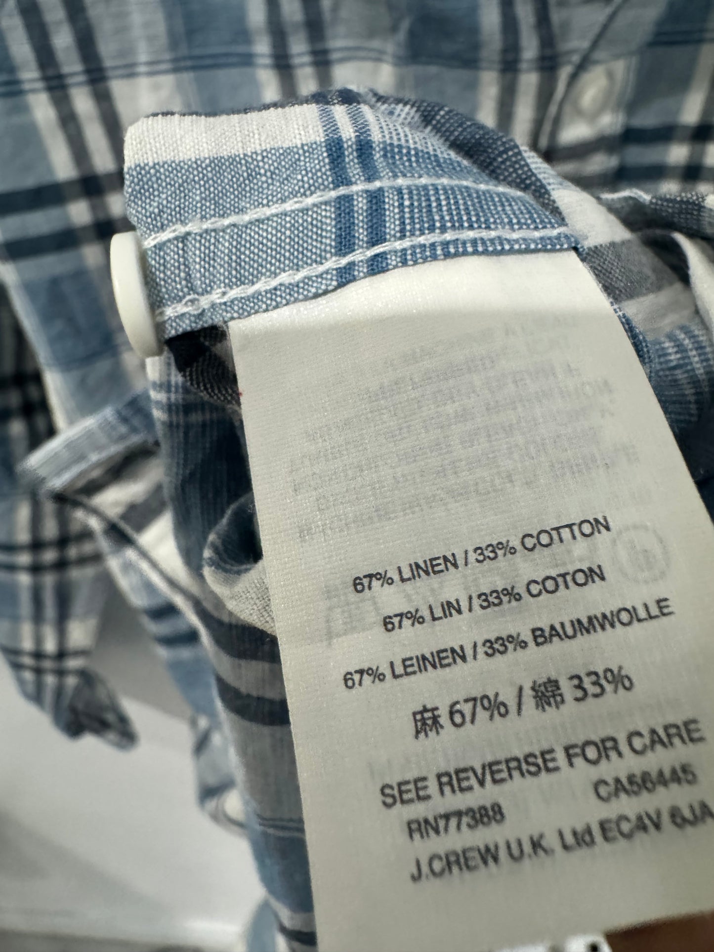 J Crew Linen Blend Button Up LS