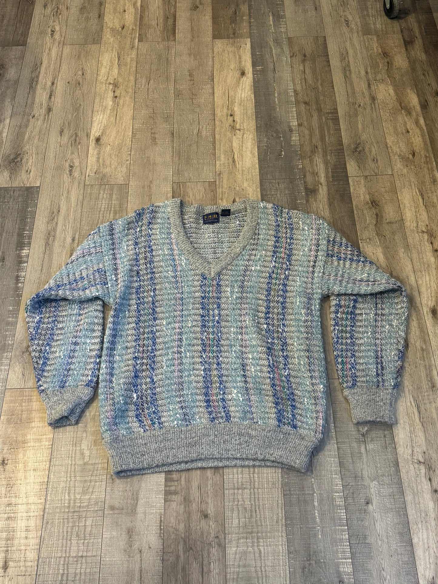 Grey Blue Vintage Knit Sweater