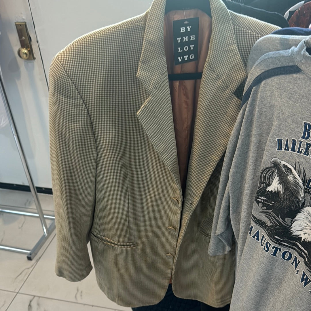 100 % wool beige houndstooth Blazer