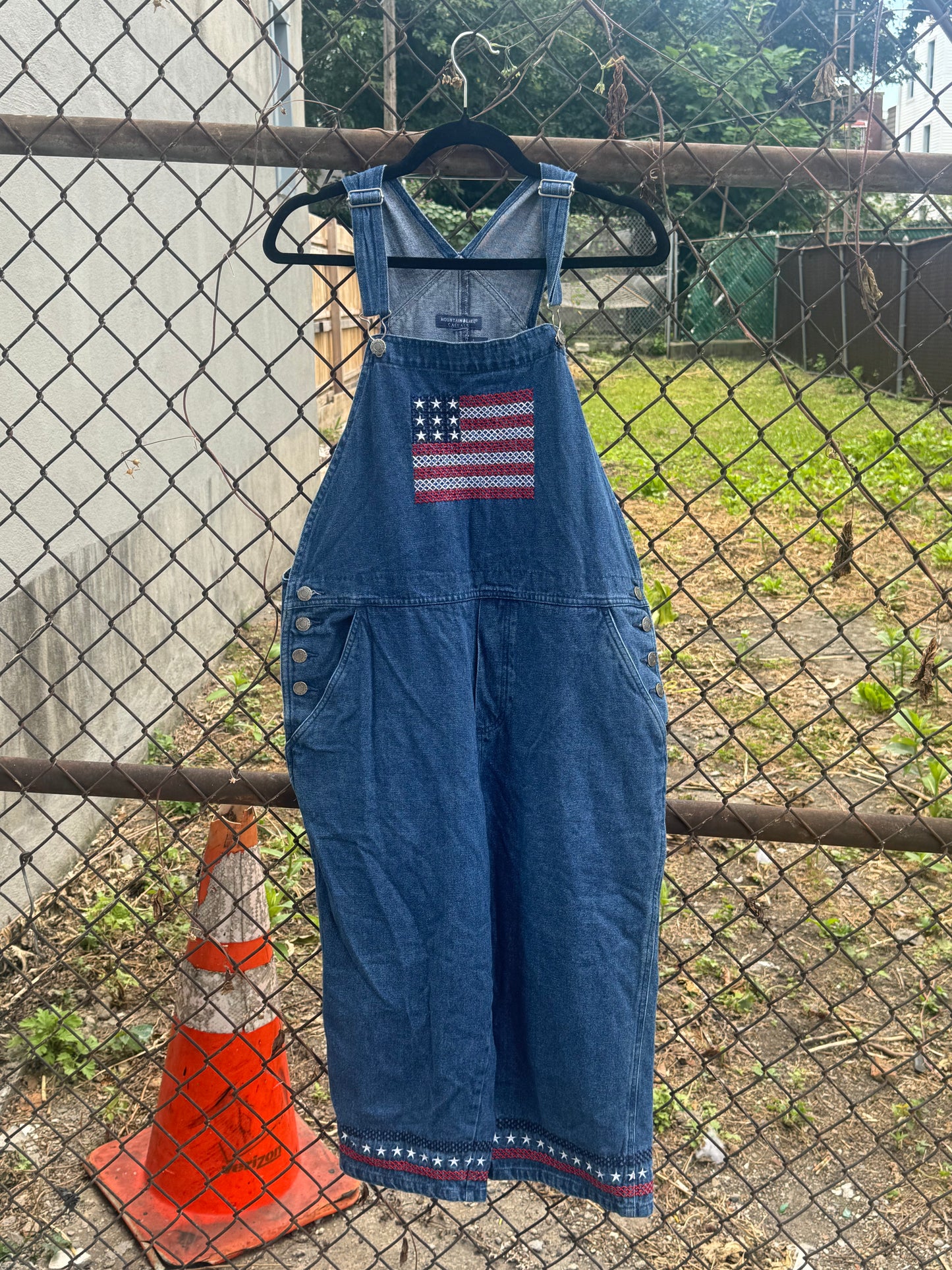 Women’s Overalls Embroidered Flag