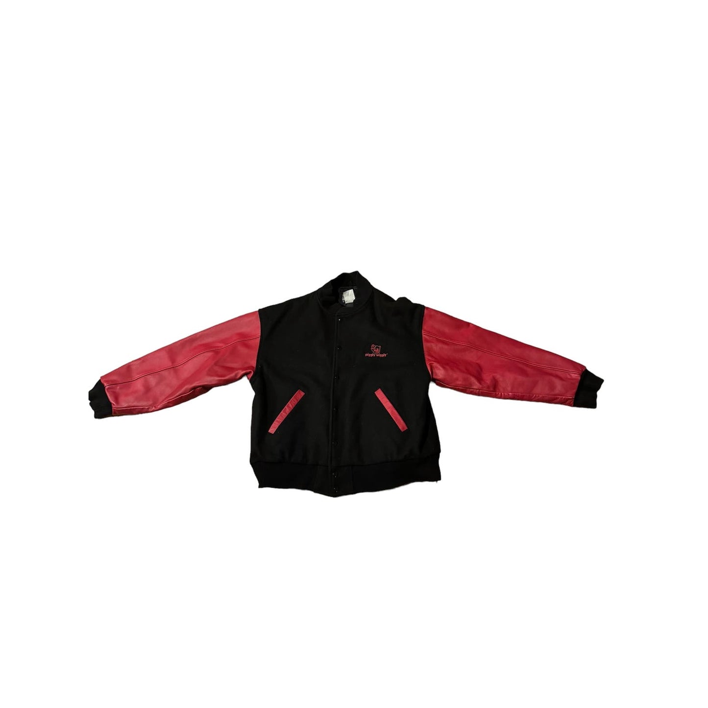 Vintage Piggly Wiggly Wool and Leather Varsity