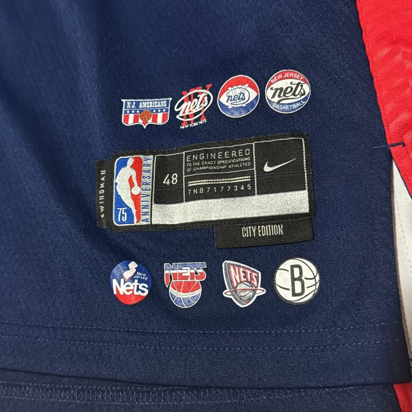 Kevin Durant NBA 75 Jersey Size L Nike Dri fit. NJ Nets
