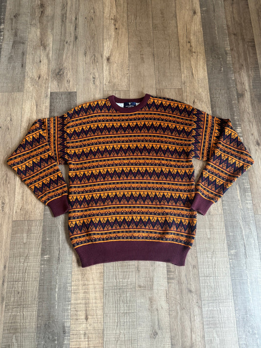 Geometric Pattern Pullover Sweater