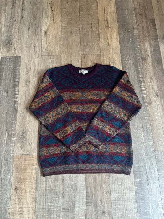 Vintage Geometric Striped Sweater