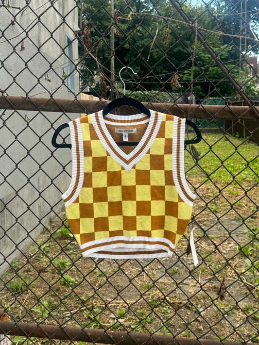Urban Outfitters Cropped Tank Checker