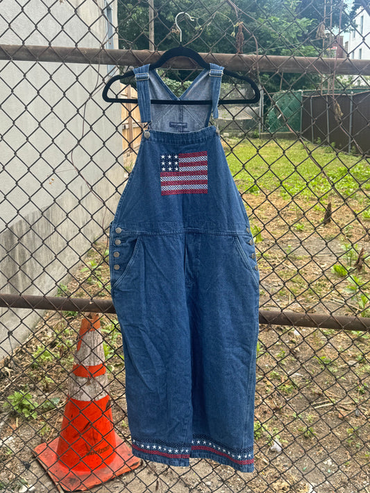 Women’s Overalls Embroidered Flag