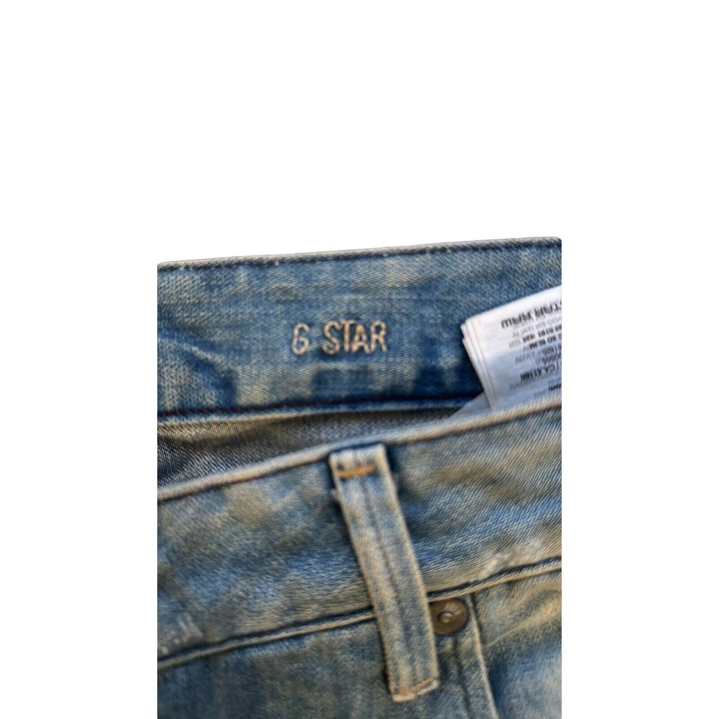 G Star Raw Slim Jeans Mens 36x32 Light Blue Denim Distressed Jeans